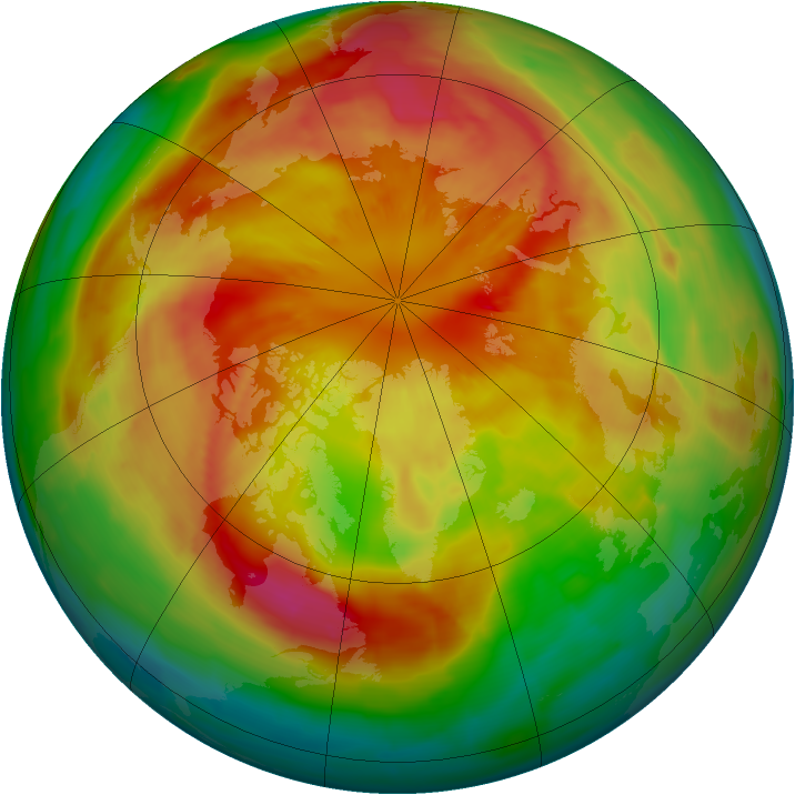 Arctic ozone map for 14 March 2009